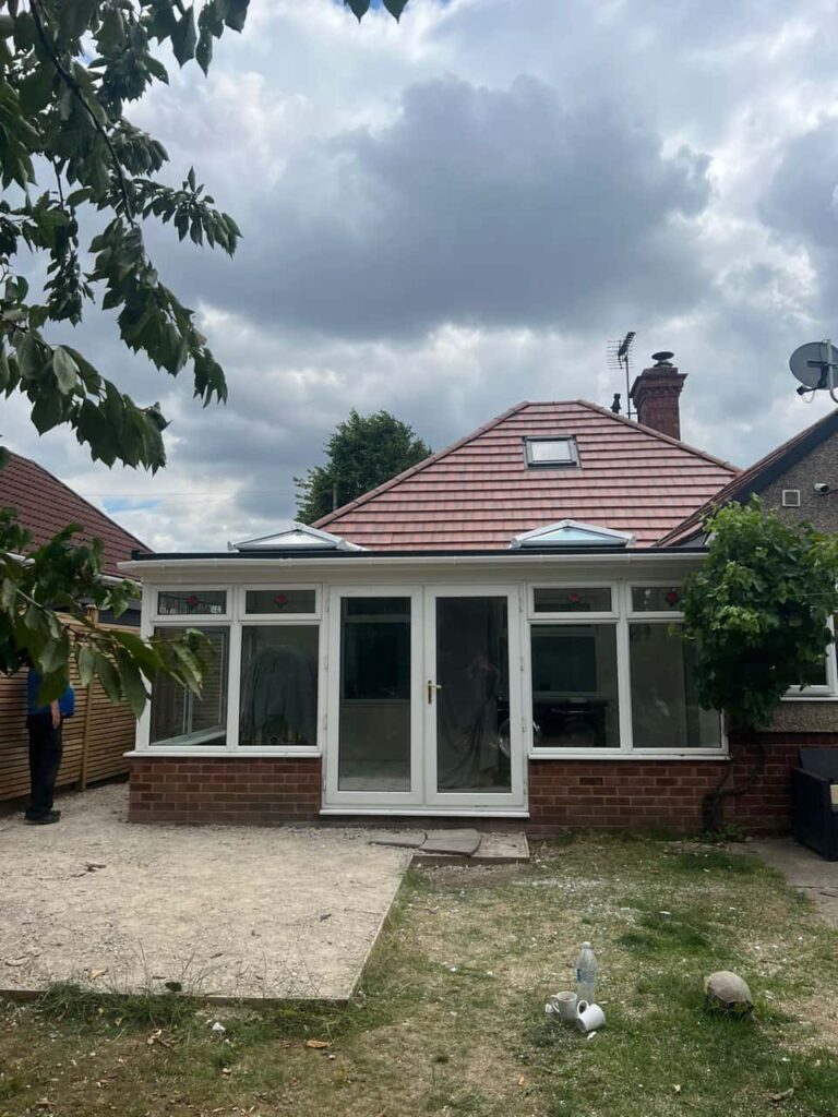 This is a photo of a hipped roof on a bungalow that has just had roof repairs carried out. Works carried out by LJ Roofing Freshbrook